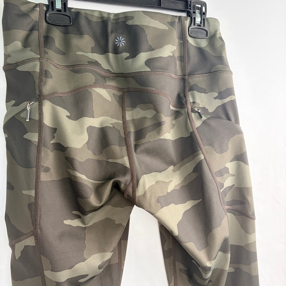 Athleta Camo High Rise Pocket Leggings Small Green Gray Camouflage - Picture 2 of 8